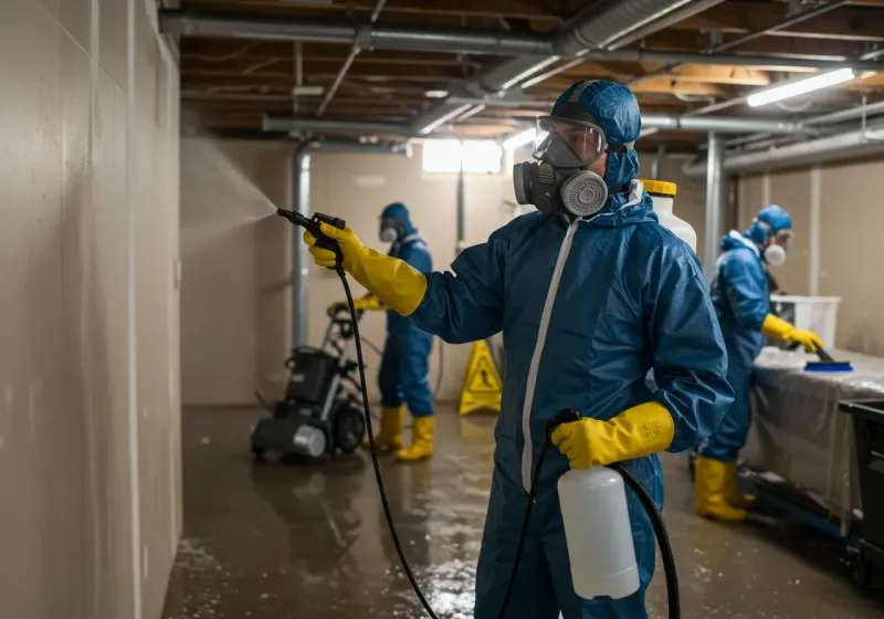 Basement Sanitization and Antimicrobial Treatment process in Fishers, IN