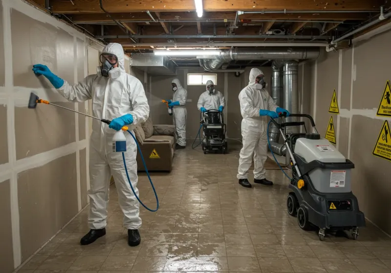 Basement Moisture Removal and Structural Drying process in Fishers, IN